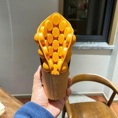 Yellow Faux Leather Egg Bubble Waffle Model for Bakery Display