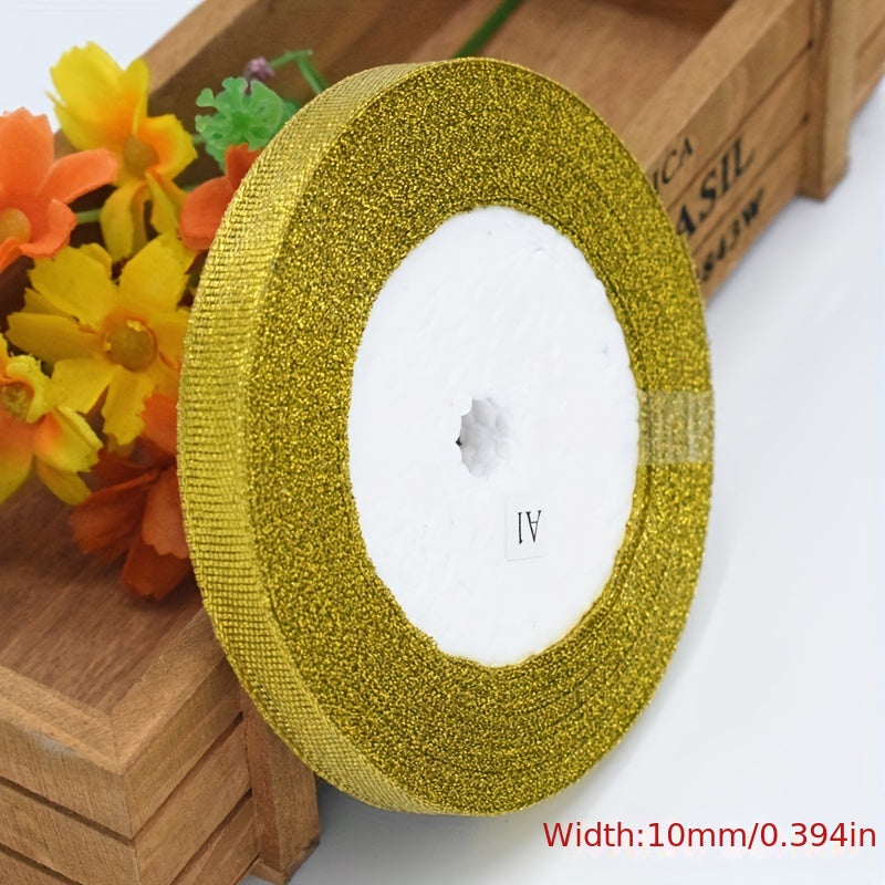 86 M Golden/Silvery Sparkling Ribbon Lace Wedding Decoration DIY Ribbon Bow