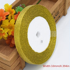 86 M Golden/Silvery Sparkling Ribbon Lace Wedding Decoration DIY Ribbon Bow