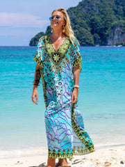 Boho Cover Up Women's Leopard Print Beach Cover Up Dress