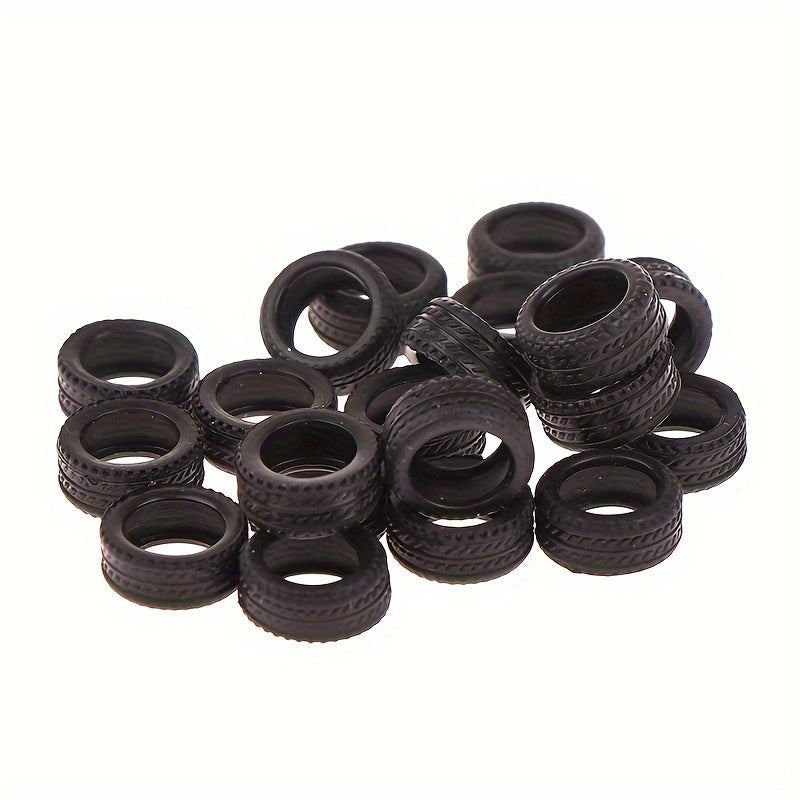 20pcs 1 64 Tire Skin Car Model Scene Accessories Tire Wheels Car Model Scene
