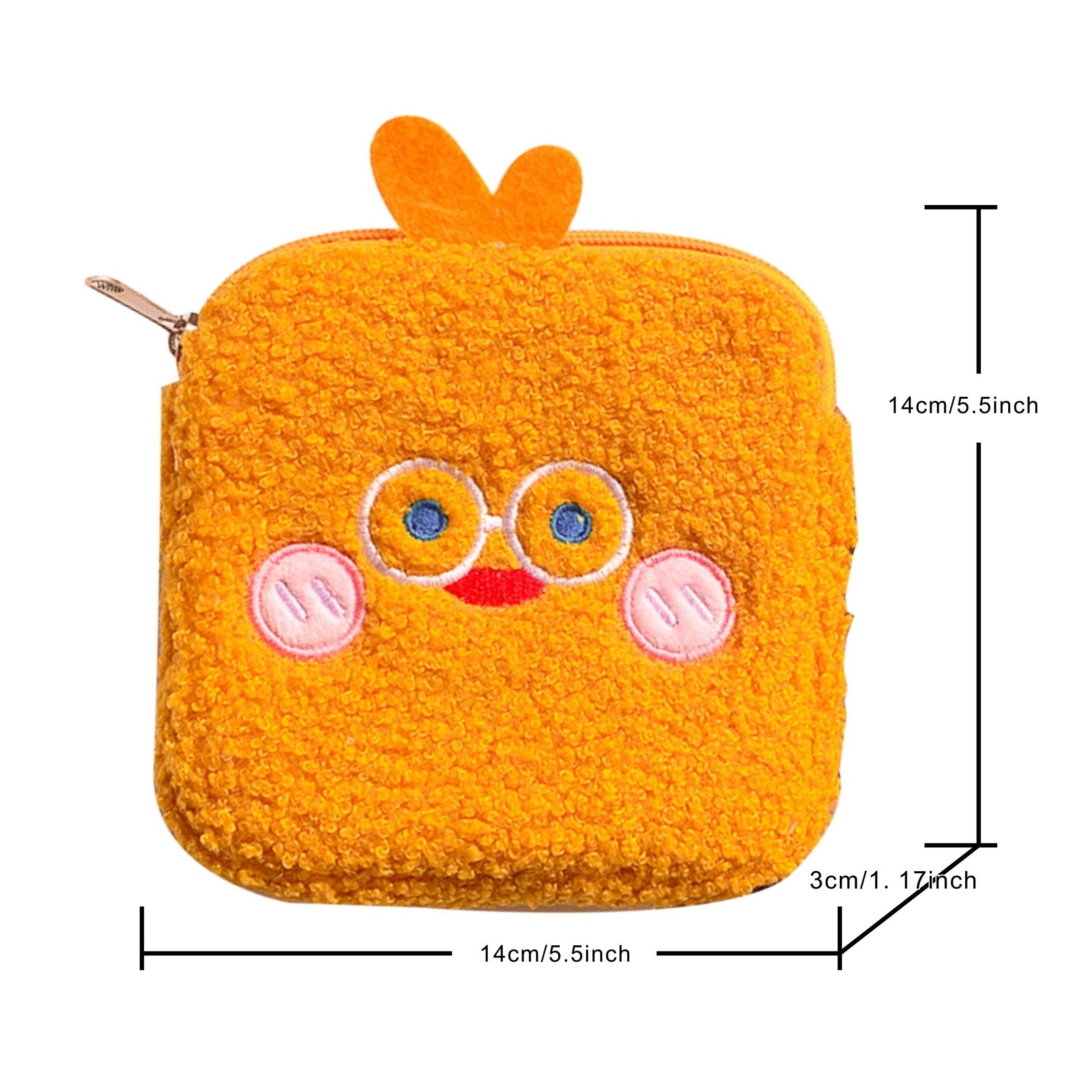 Cartoon Plush Shoulder Bag Small Cosmetic Bag for Travel