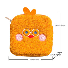 Cartoon Plush Shoulder Bag Small Cosmetic Bag for Travel