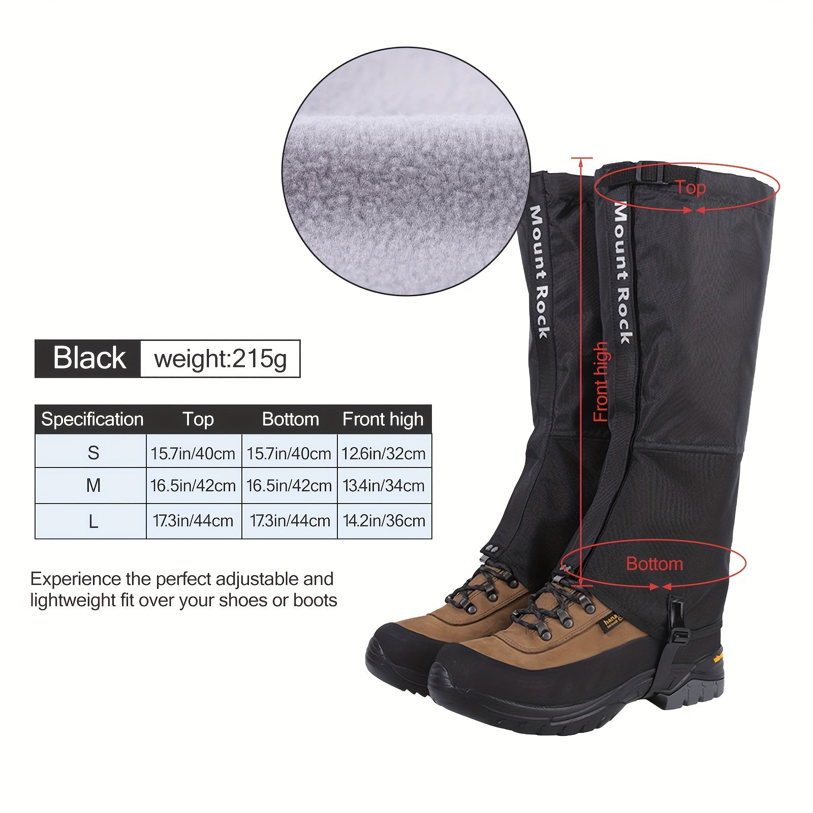 Leg Sleeves Hiking Snow Shoe Cover Waterproof Gaiters