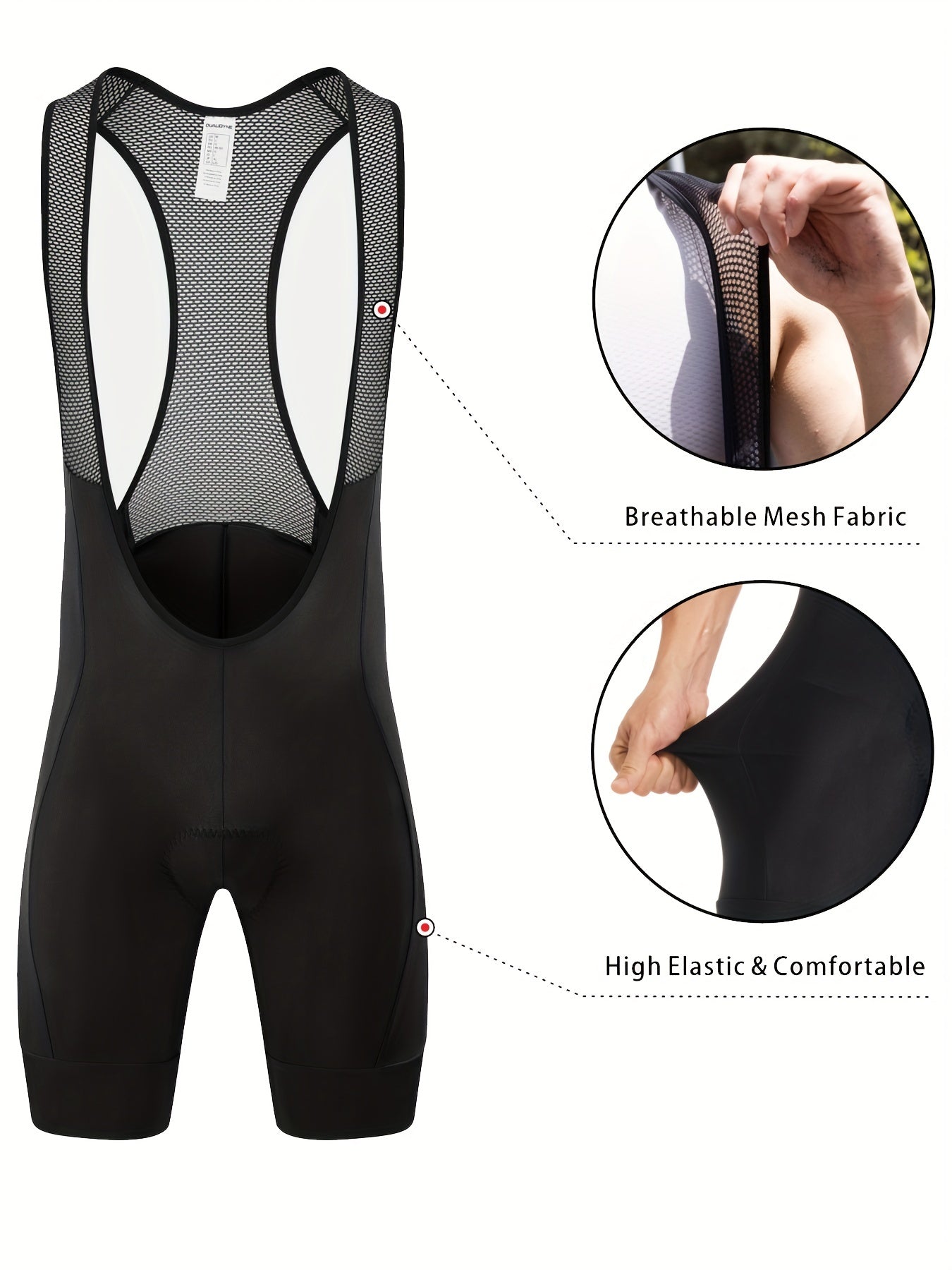 Men's Cycling Bib Shorts, 3D Padding, Moisture Wicking