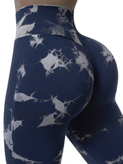 Tie Dye Seamless Leggings High Waist Yoga Pants Scrunch Butt Lifting Tights