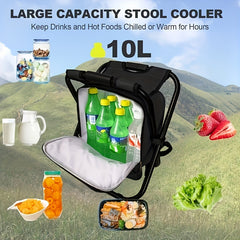 3-in-1 Cooler Backpack with Stool and Cooling Bag