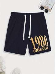 Men's 1980 Print Shorts Casual Stretch Drawstring Shorts