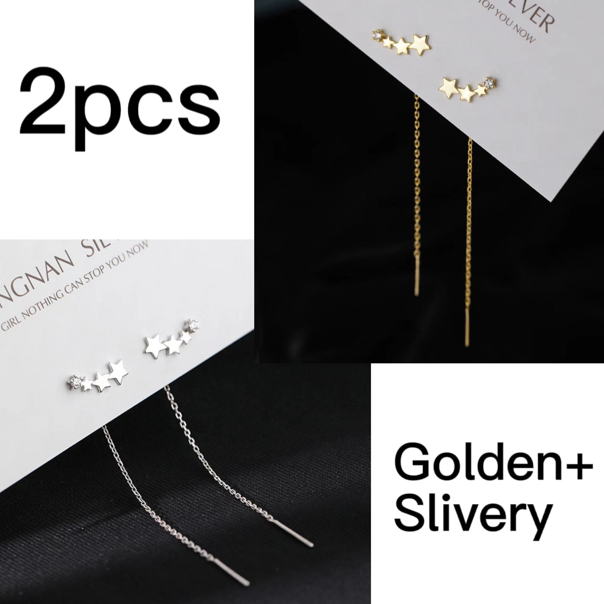 Long Wire Tassel Thread Chain Climb Heart Beads Pendants Drop Earrings