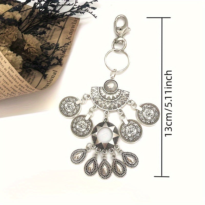 Ethnic Style Tassel Keychain Alloy Pendant Bag Decoration