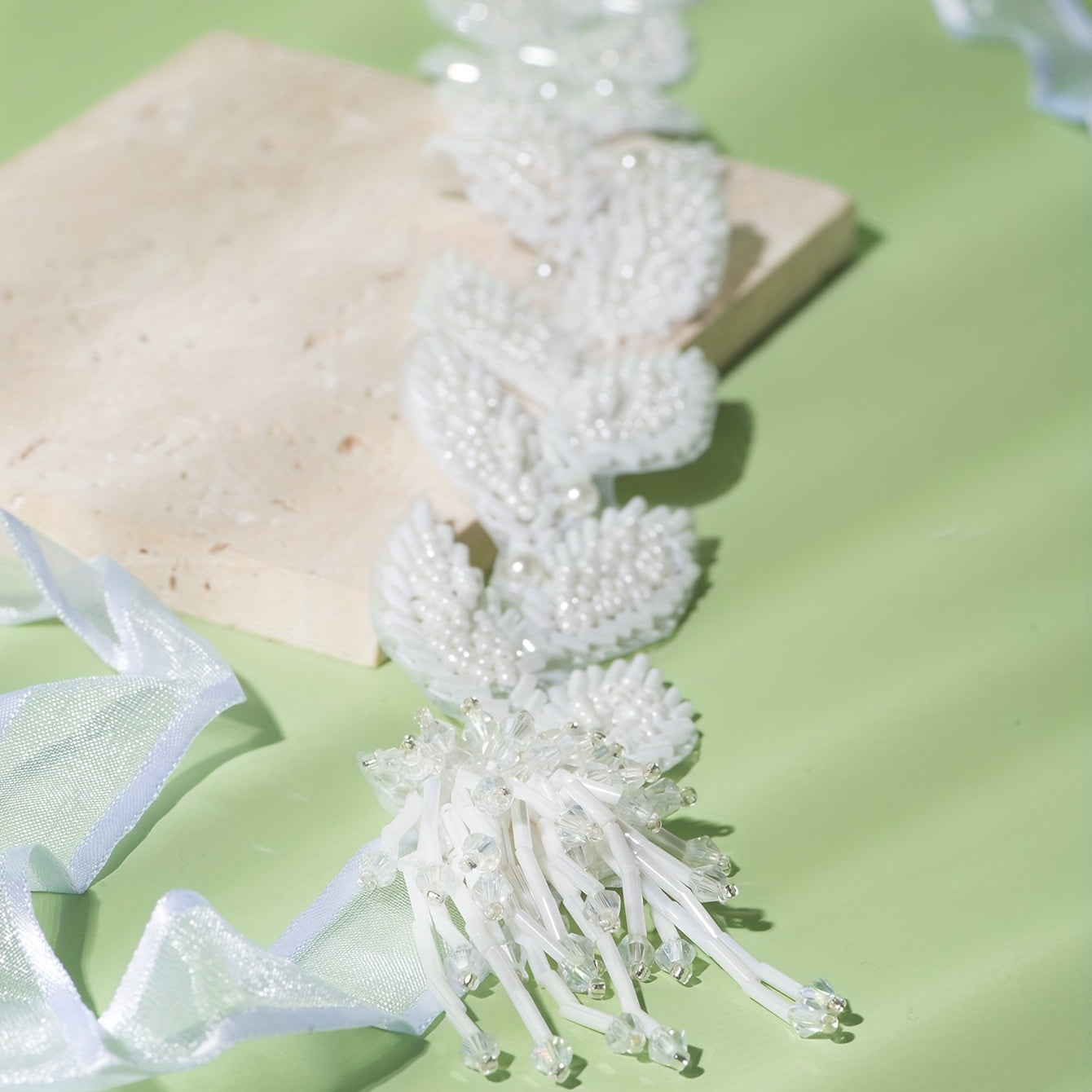 Floral Headband Bridal Hair Accessory with Pearl Detail