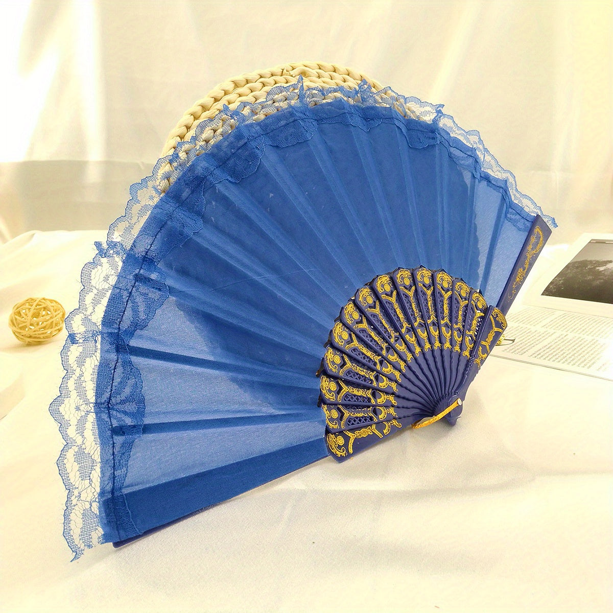 Men's Folding Retro Hand Fan for Dance Performance