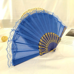 Men's Folding Retro Hand Fan for Dance Performance