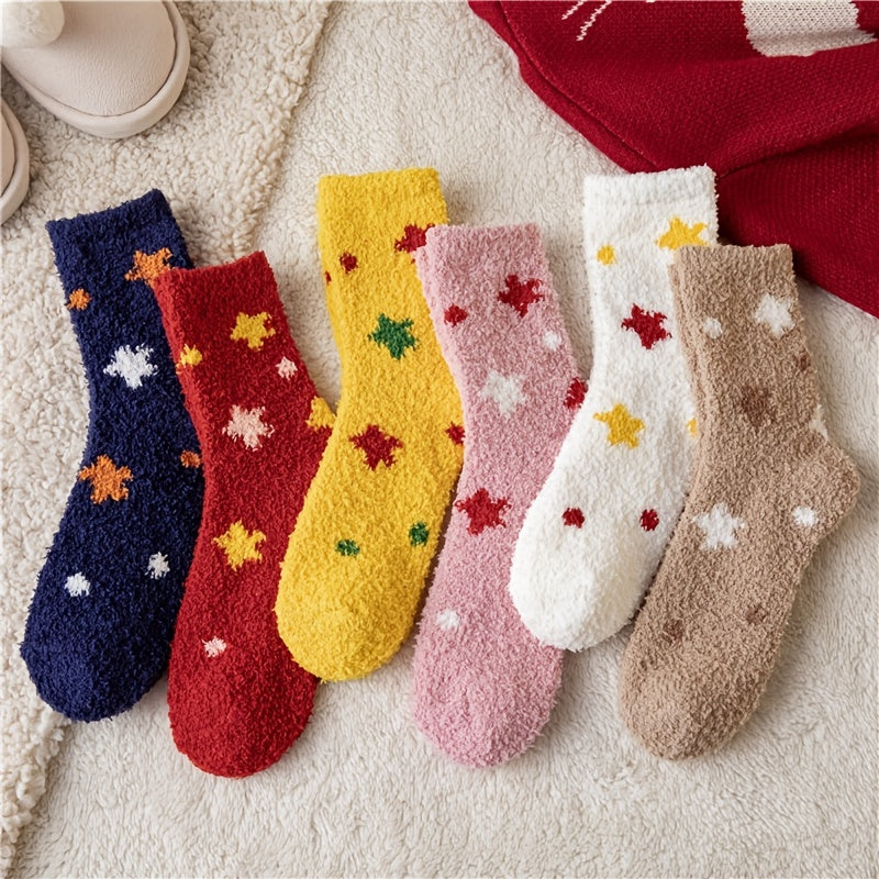 Soft Coral Fleece Mid-tube Socks for Women