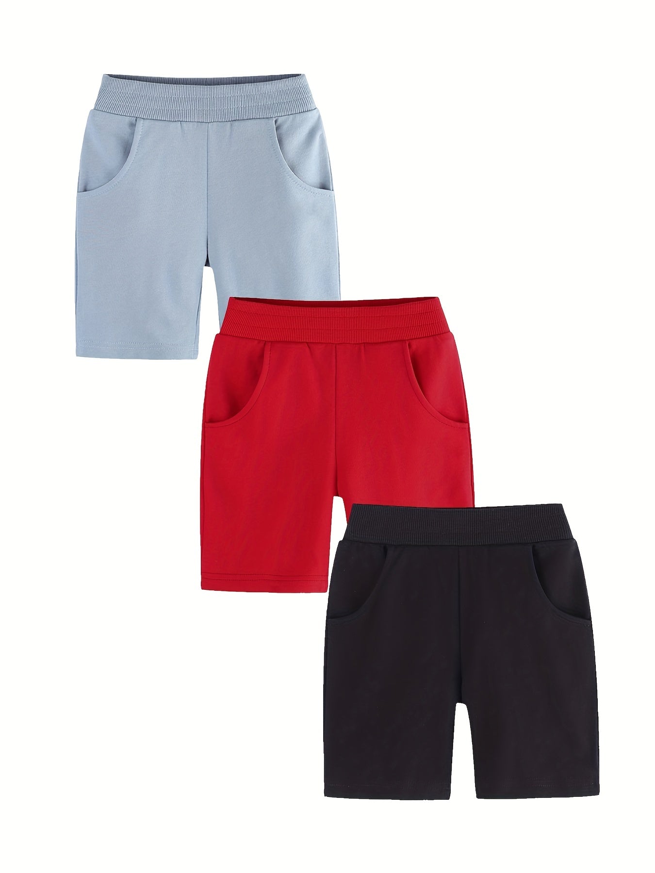 3pcs Boys Comfortable Shorts Set Stretch Quick-drying for Outdoor Summer