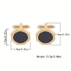 Metal Hexagon Button Cufflinks Shirt Cufflinks Versatile Accessories