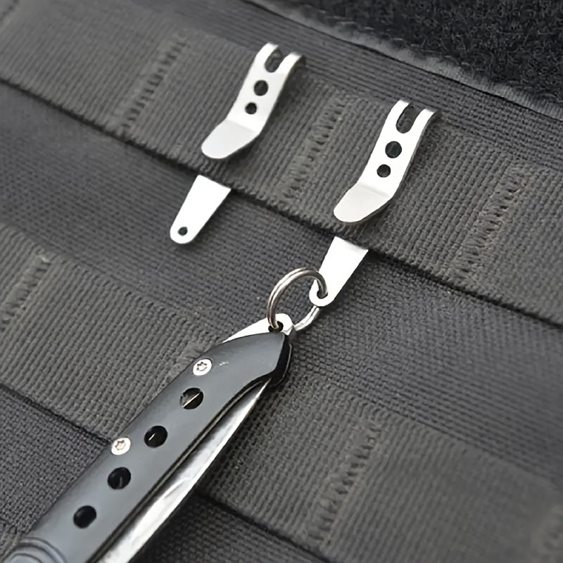 Stainless Steel Pocket Clip with Snap for Outdoor Camping & Hiking