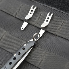 Stainless Steel Pocket Clip with Snap for Outdoor Camping & Hiking