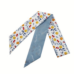 2pcs Orange Skinny Scarf Long Ribbon Neckerchief Decorative W