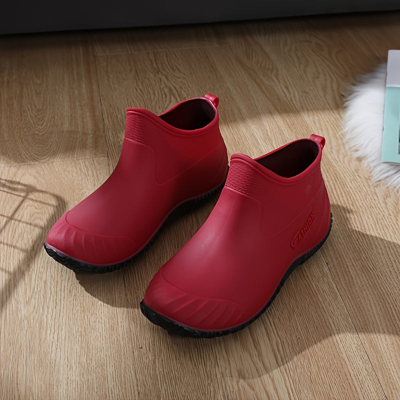 Waterproof Rubber Ankle Boots Non Slip Rain Boots Women's
