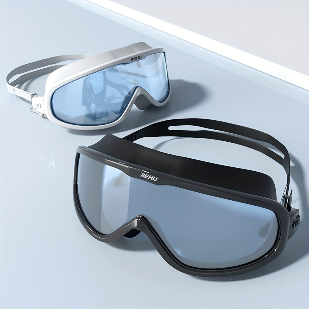 Adult Waterproof Swimming Goggles Large Frame Anti Fog Glasses