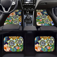 4pcs Horror Skull Car Floor Mats Water Absorbent Non-slip Stain Resistant Mats