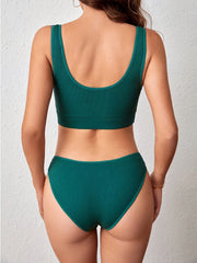 Heart Decor Cut Out Tank Bra & Panties Set