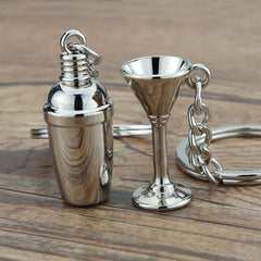 3D Zinc Alloy Wine Bottle Keychain Pendant for Camping
