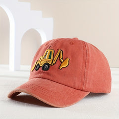 Boys Retro Excavator Baseball Cap Adjustable Sun Hat