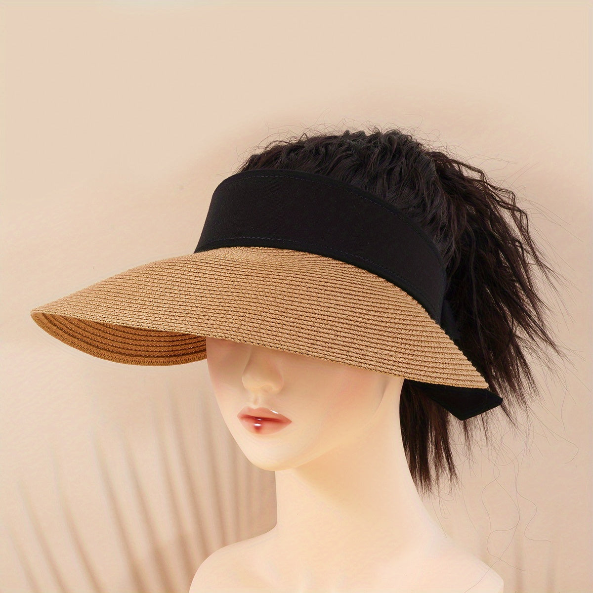 Wide Brim Visor Hat UV Protection Breathable Straw Sun Hat