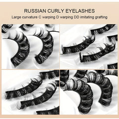 4 Pairs False Eyelashes Dramatic Curling Volume Lashes Natural Look Thick Lashes