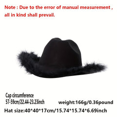 Hip Hop Feather Fedora Cap Y2K Cowgirl Jazz Hat