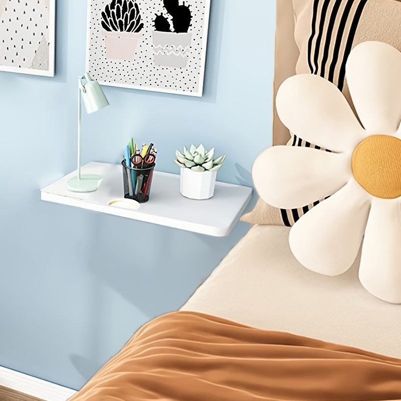 Wall Mounted Floating Folding Table Wooden Bedside Table