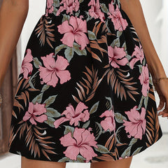 Boho Floral Print Elastic Waist Skirt for Women