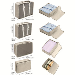 9pcs Travel Packing Bags Luggage Tote Bags With Shoe & Toiletry Bag