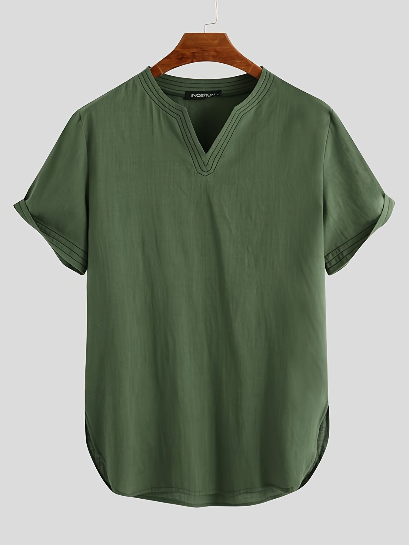 Men's Casual V Neck Short Sleeve Tee for Summer