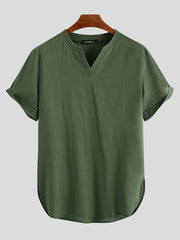 Men's Casual V Neck Short Sleeve Tee for Summer