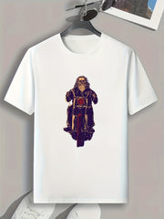 Skeleton Motorcycle Print Men's Graphic Tee Summer Casual Comfortable T-shirt