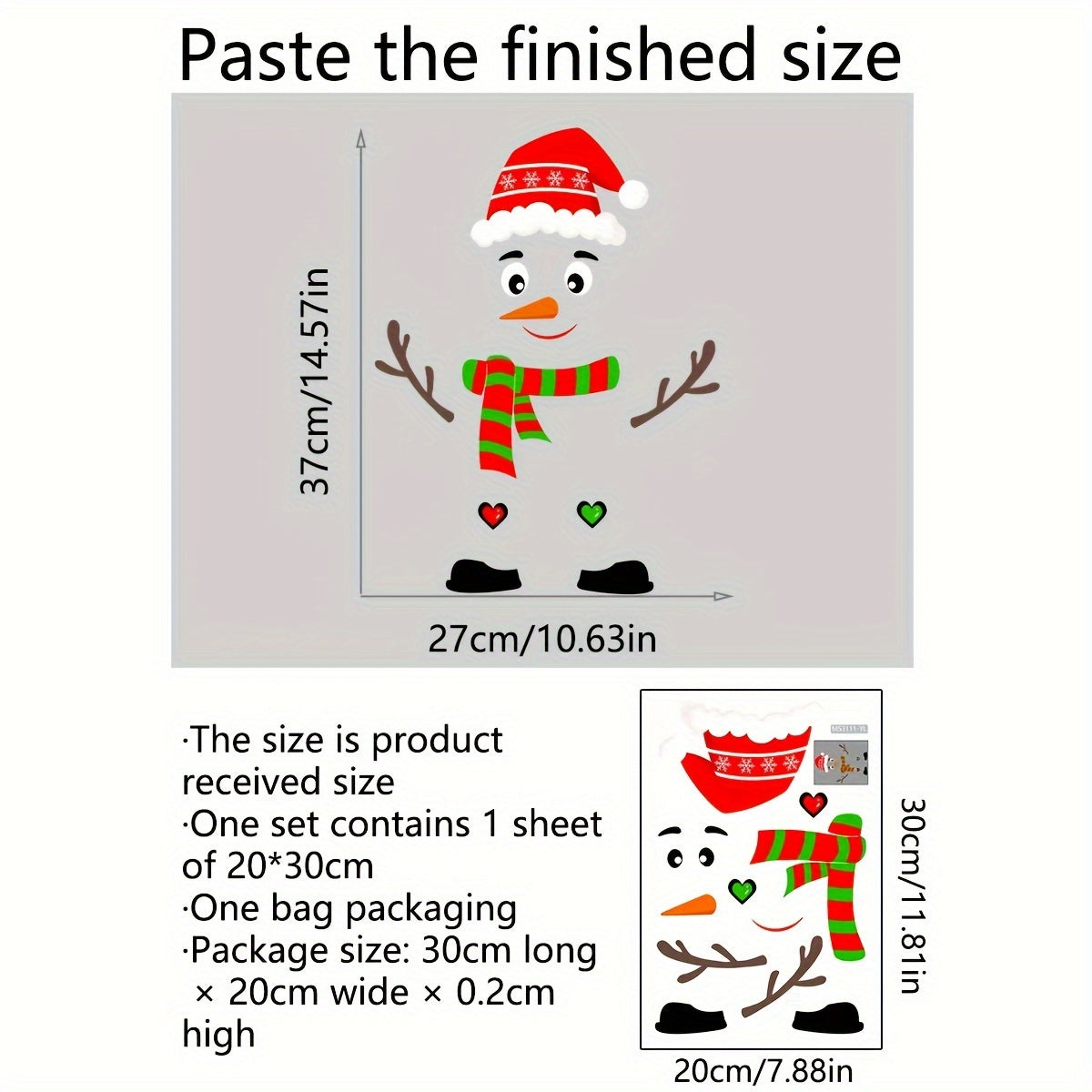 Christmas Snowman Toilet Decoration Stickers
