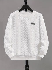 Boys Solid Crew Neck Sweatshirt with CALIFORNjsonIA Patch
