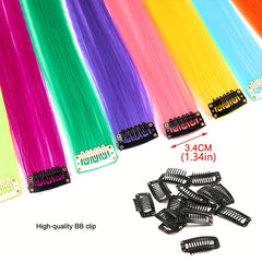 8 Cm Long Straight Hair Extensions Synthetic Hair Pieces for Women Girls Party