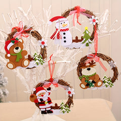 Christmas Rattan Wreath 1pc Natural Front Hanging Garland