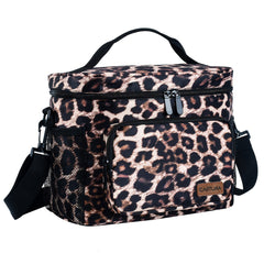 Leopard Print Lunch Bag for Women Insulated with Ice Pack