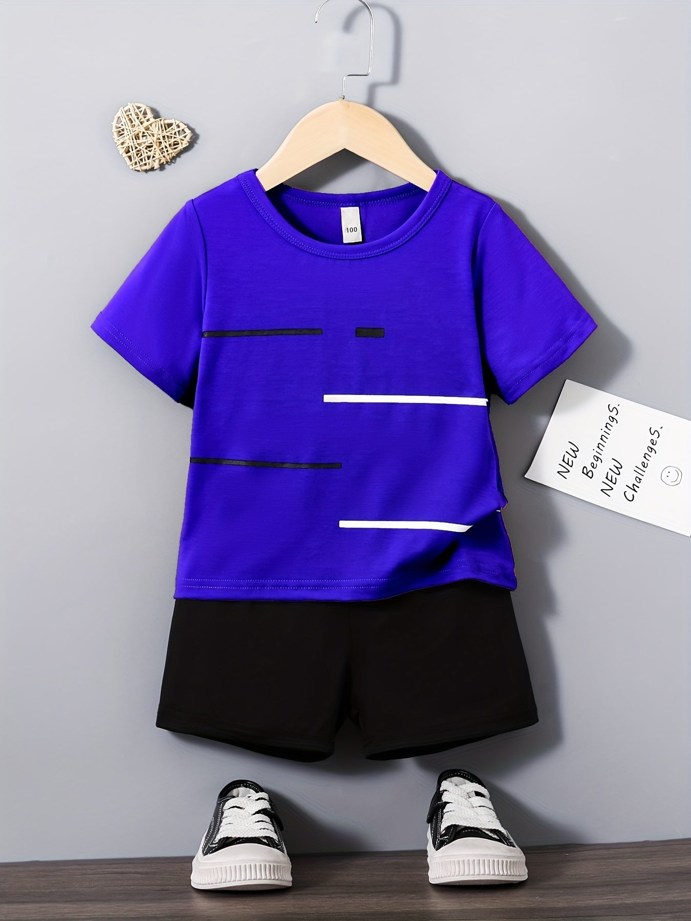Boys Short Sleeve T shirt & Shorts Set Casual Kids Clothes