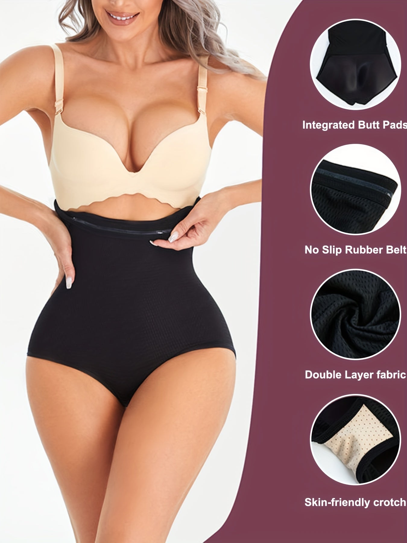 High Waist Butt Padded Panties Tummy Control Seamless Waist Trainer