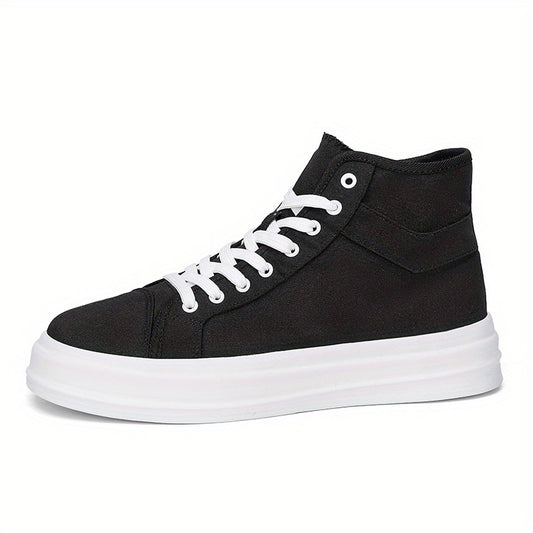 Men's Canvas High Top Lace Up Shoes Non Slip Casual Flats