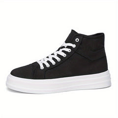 Men's Canvas High Top Lace Up Shoes Non Slip Casual Flats
