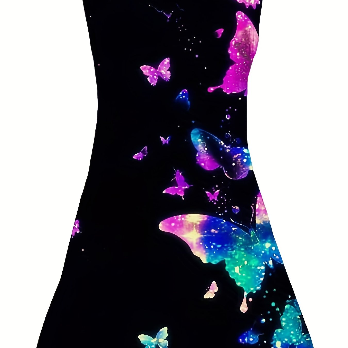 Girls Butterfly Print Sleeveless Princess Dress for Summer