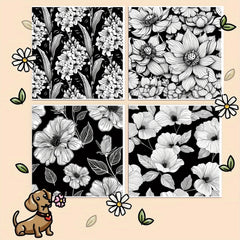Night Flowers Coloring Book for Adults & Teens - Vibrant Floral Art Journal