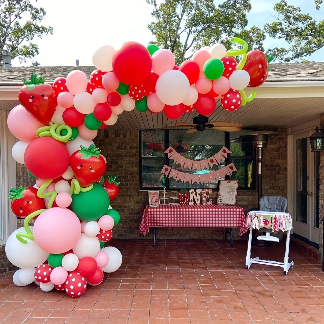 Strawberry Party Decoration Balloon Garland Set Girl Birthday Party Supplies